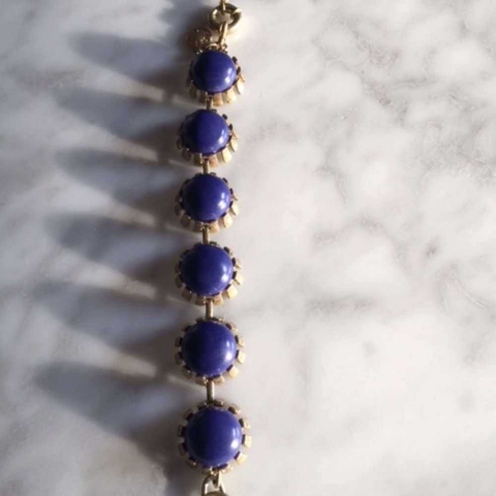 💕 J.Crew Blue Cabochon Flower Bracelet